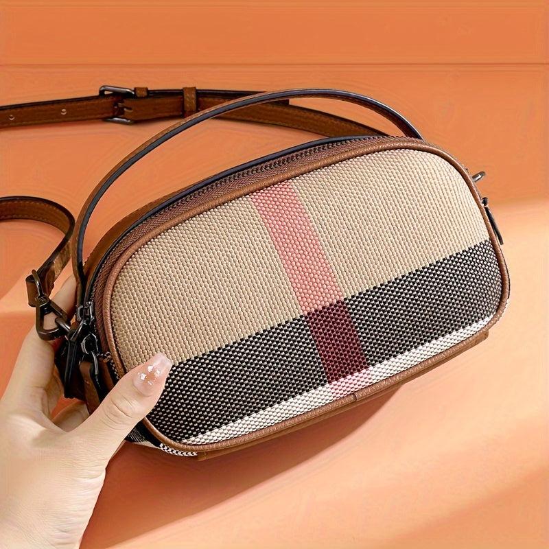 Ondy Retro Plaid Messenger Bag