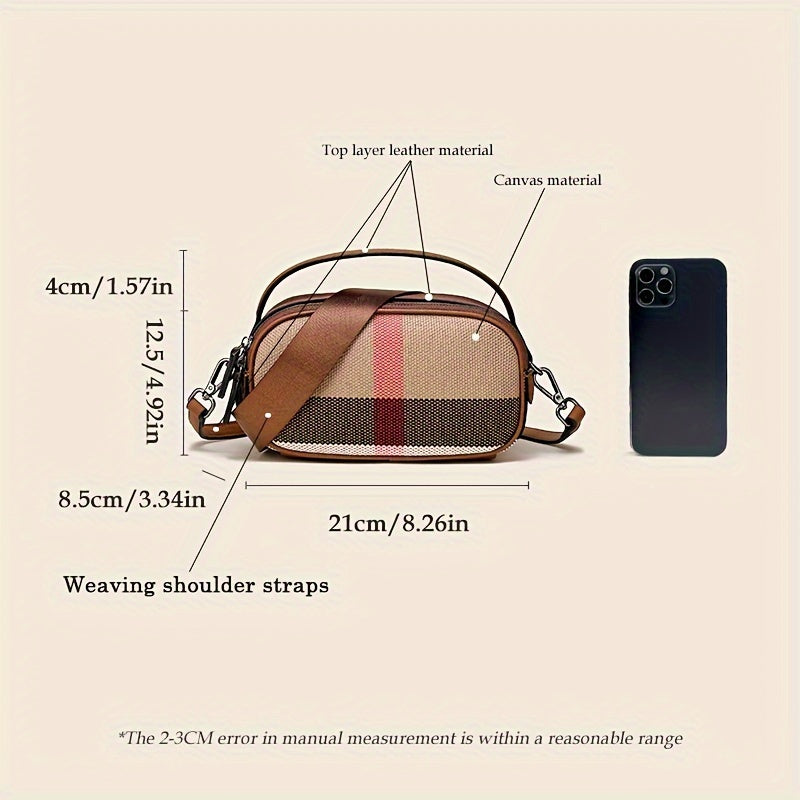 Ondy Retro Plaid Messenger Bag