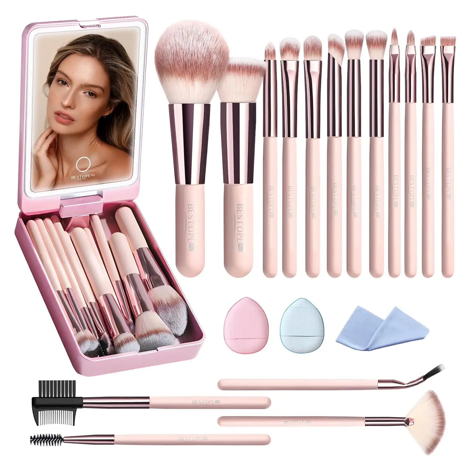 BESTOPE ProTravel 20-Piece Makeup Brush Set