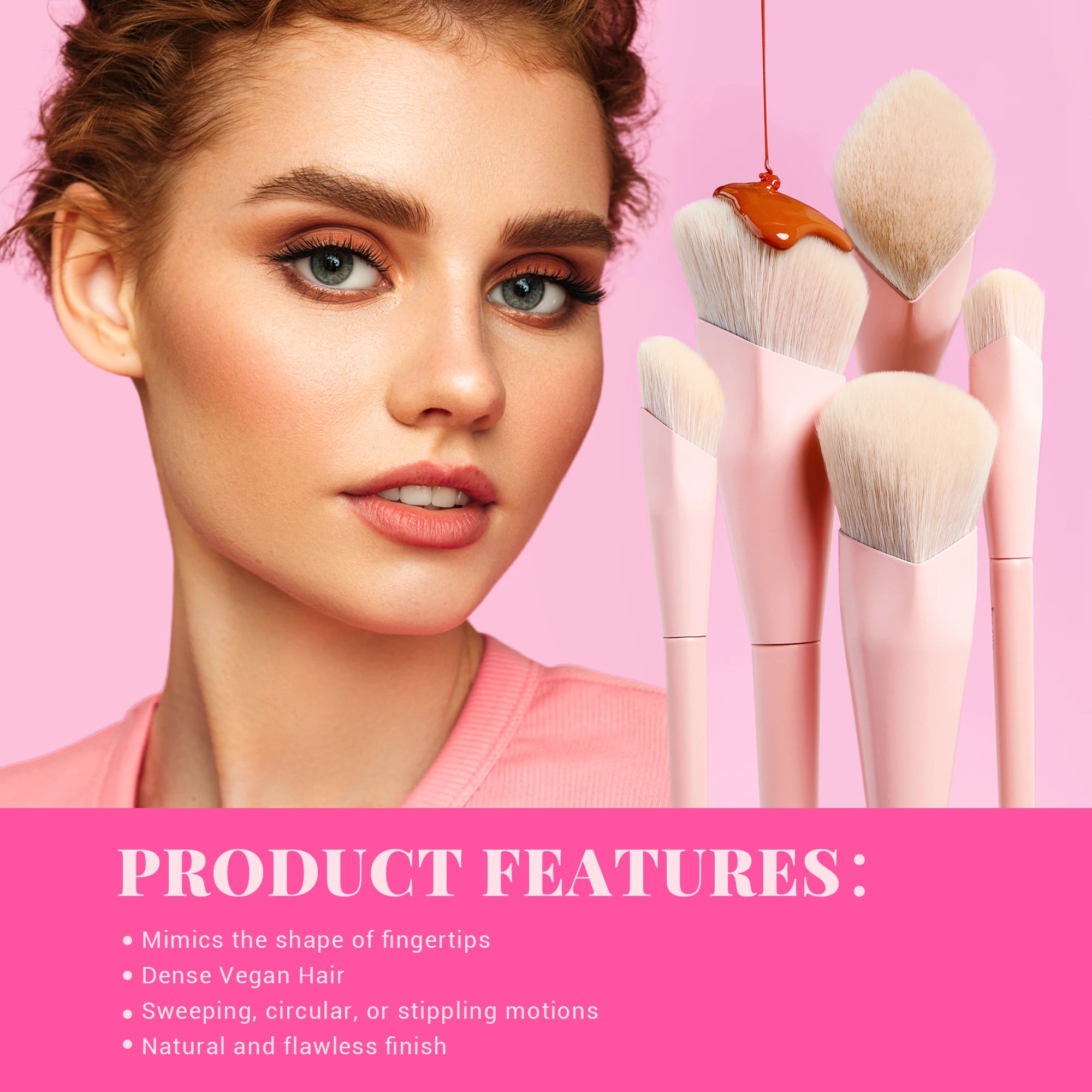 GlamPink Pro 14-Piece Vegan Brush Collection