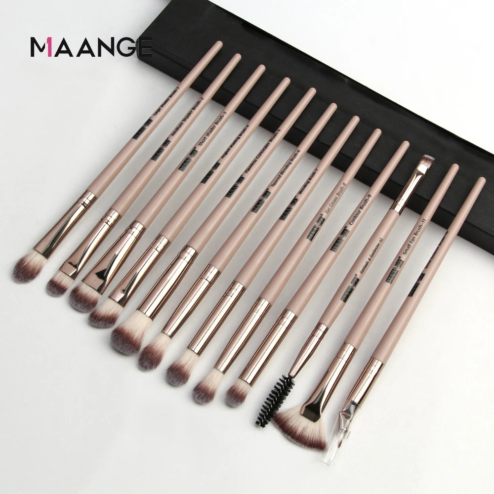 MAANGE Pro Pink Eye & Face Makeup Brush Set – 1 to 14PCS Cosmetic Tools for a Flawless Finish