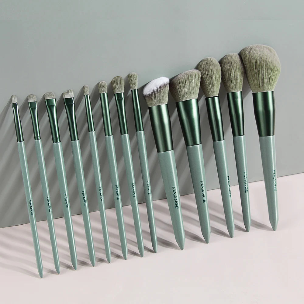 MAANGE Pro Brush Set – 4/13PCS Complete Face & Eye Makeup Kit with Travel Bag