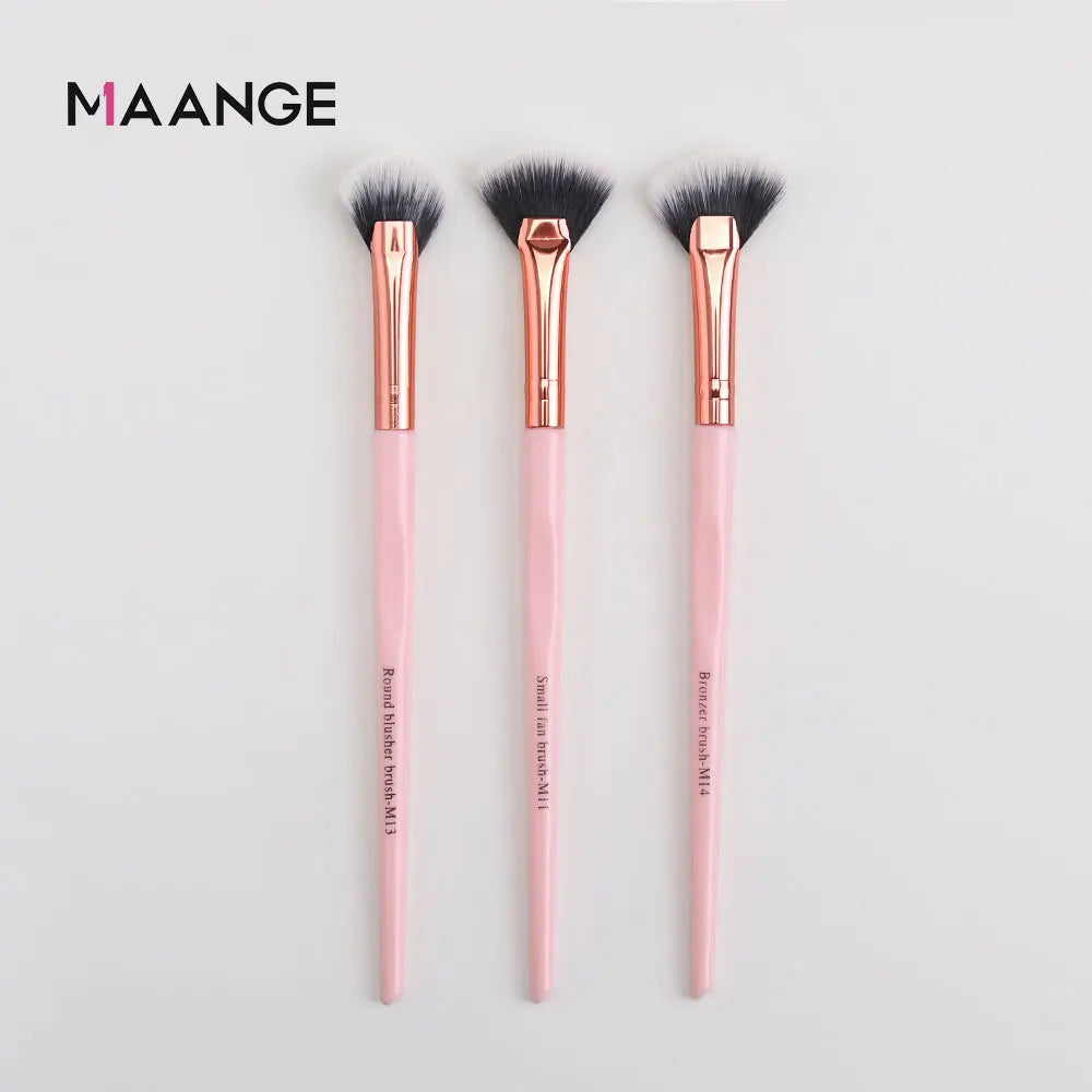 MAANGE Pro Pink Eye & Face Makeup Brush Set – 1 to 14PCS Cosmetic Tools for a Flawless Finish