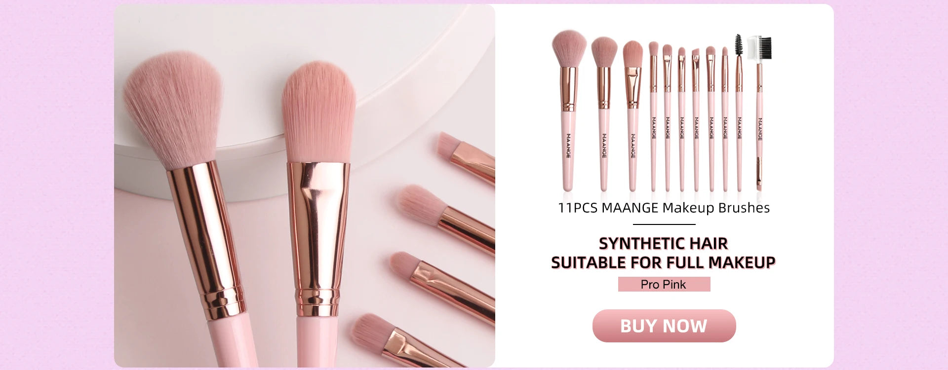 MAANGE Pro Pink Eye & Face Makeup Brush Set – 1 to 14PCS Cosmetic Tools for a Flawless Finish