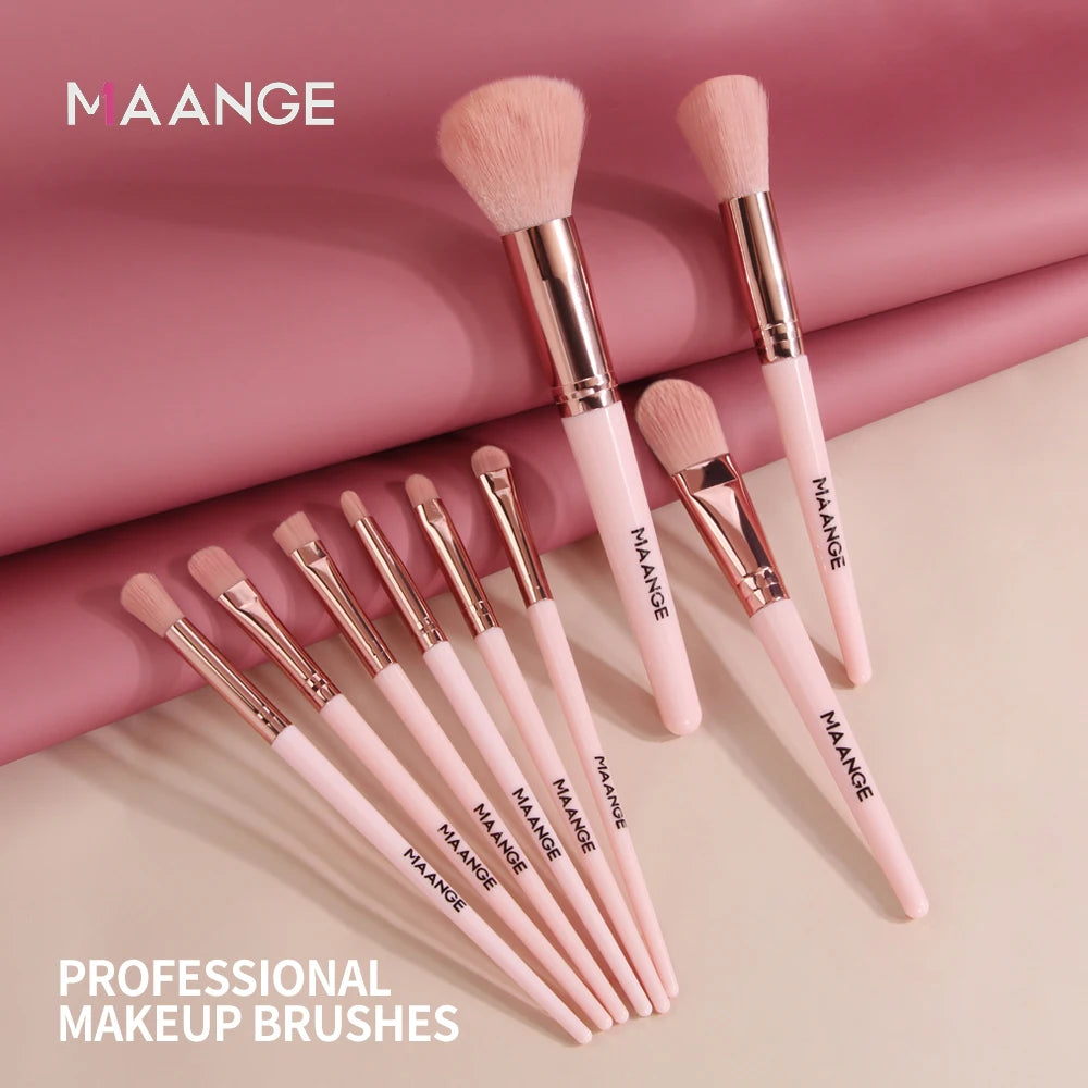 MAANGE Pro Pink Eye & Face Makeup Brush Set – 1 to 14PCS Cosmetic Tools for a Flawless Finish