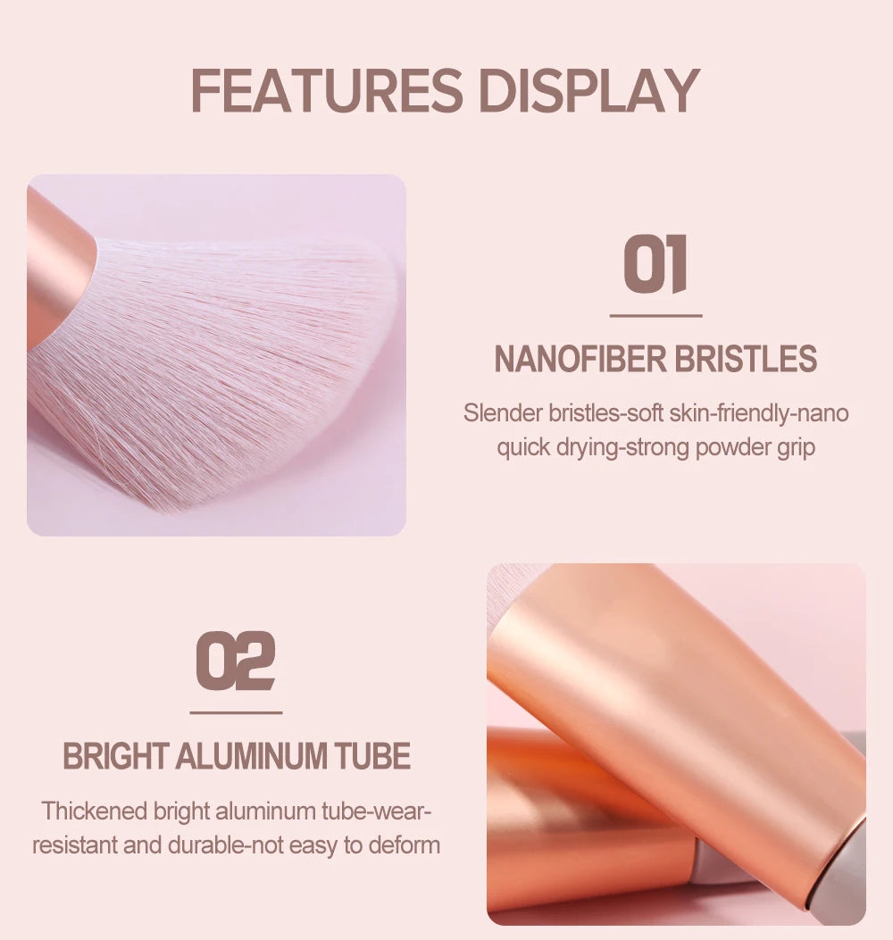 MAANGE Pro Brush Set – 4/13PCS Complete Face & Eye Makeup Kit with Travel Bag