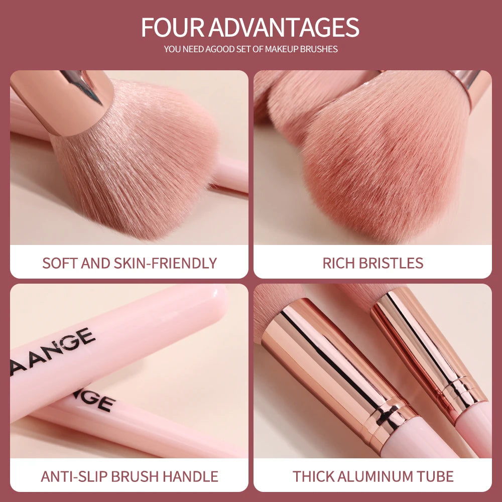MAANGE Pro Pink Eye & Face Makeup Brush Set – 1 to 14PCS Cosmetic Tools for a Flawless Finish