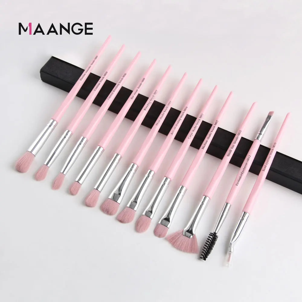 MAANGE Pro Pink Eye & Face Makeup Brush Set – 1 to 14PCS Cosmetic Tools for a Flawless Finish