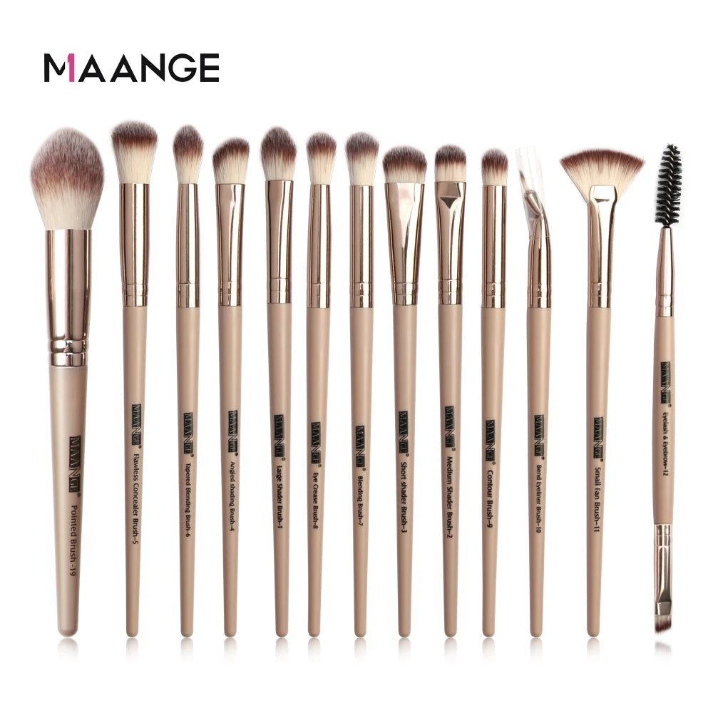 MAANGE Pro Pink Eye & Face Makeup Brush Set – 1 to 14PCS Cosmetic Tools for a Flawless Finish