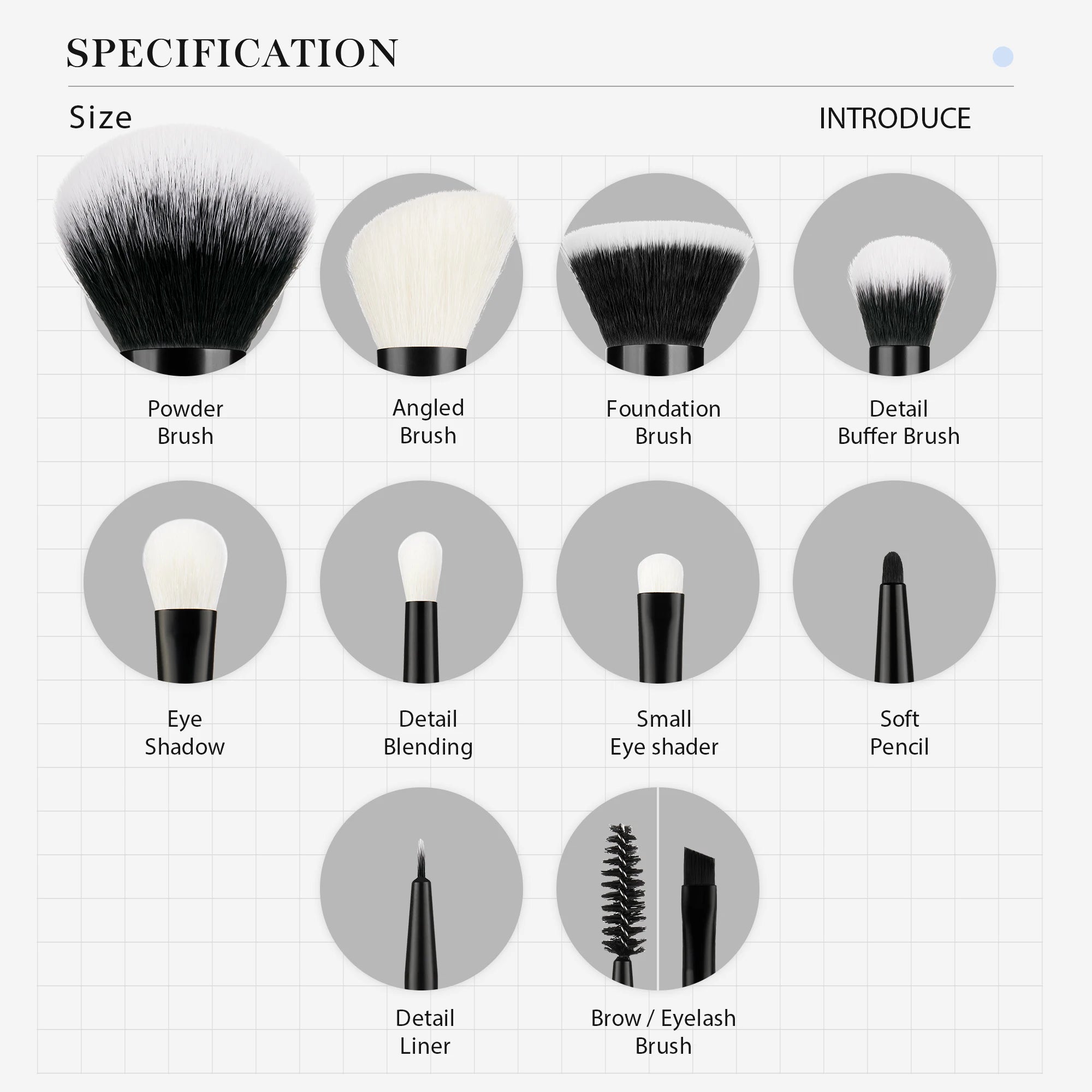 Jessup VelvetFinish 10PC Pro Makeup Brush Set