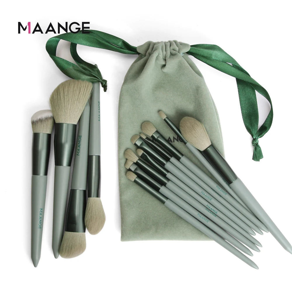 MAANGE Pro Brush Set – 4/13PCS Complete Face & Eye Makeup Kit with Travel Bag