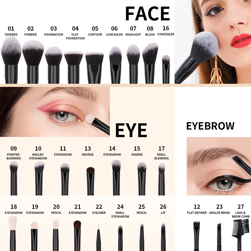 FlawlessTouch Full Professional Makeup Brush Collection