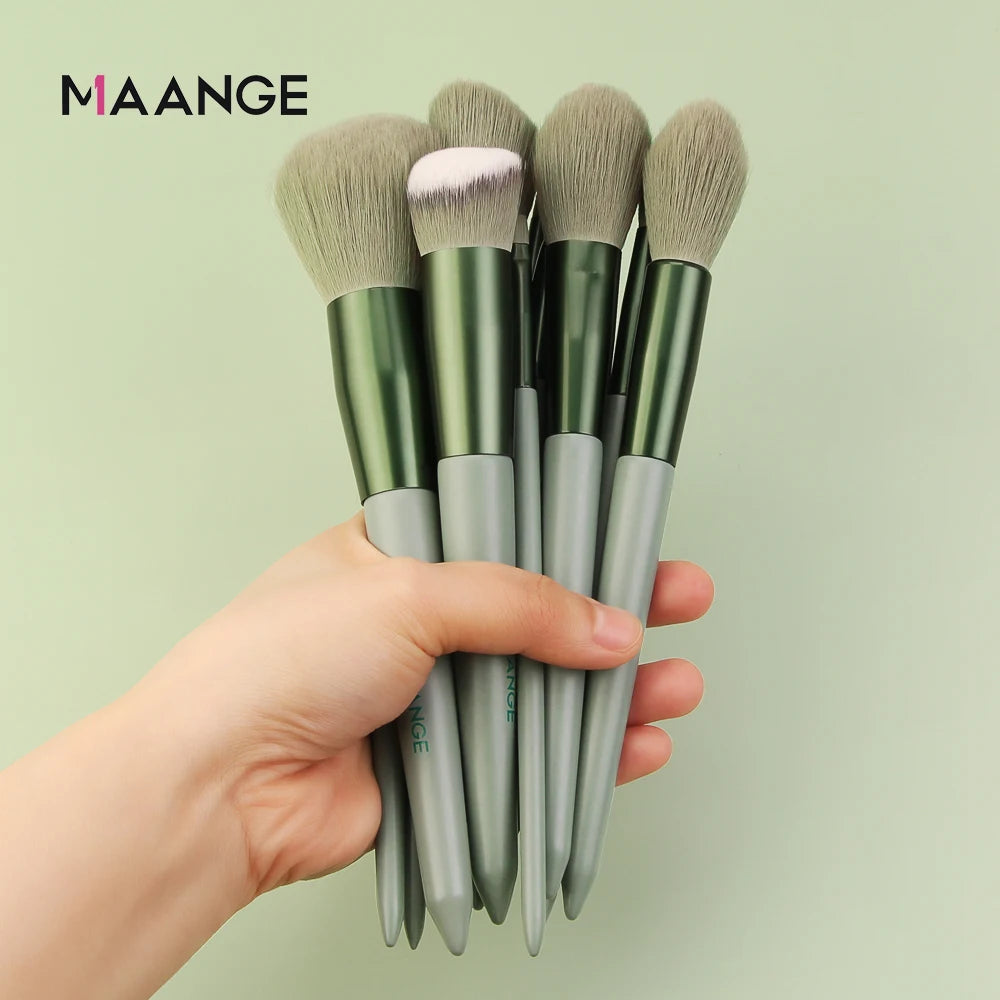 MAANGE Pro Brush Set – 4/13PCS Complete Face & Eye Makeup Kit with Travel Bag