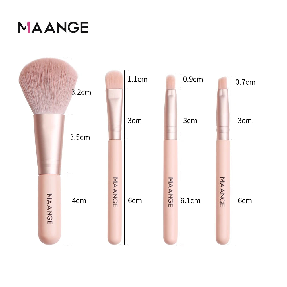 MAANGE Pro Brush Set – 4/13PCS Complete Face & Eye Makeup Kit with Travel Bag