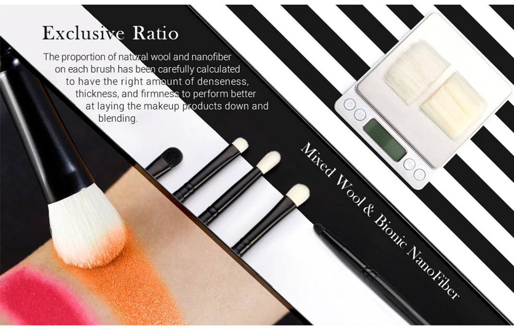 Jessup VelvetFinish 10PC Pro Makeup Brush Set