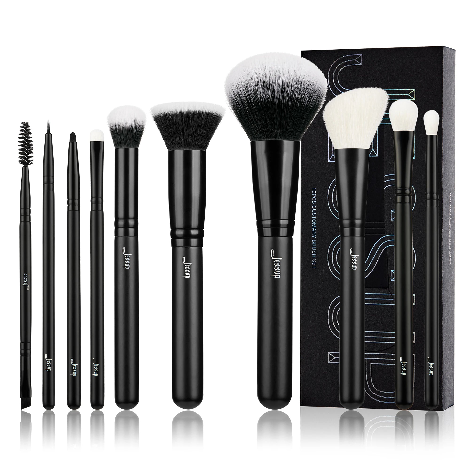 Jessup VelvetFinish 10PC Pro Makeup Brush Set