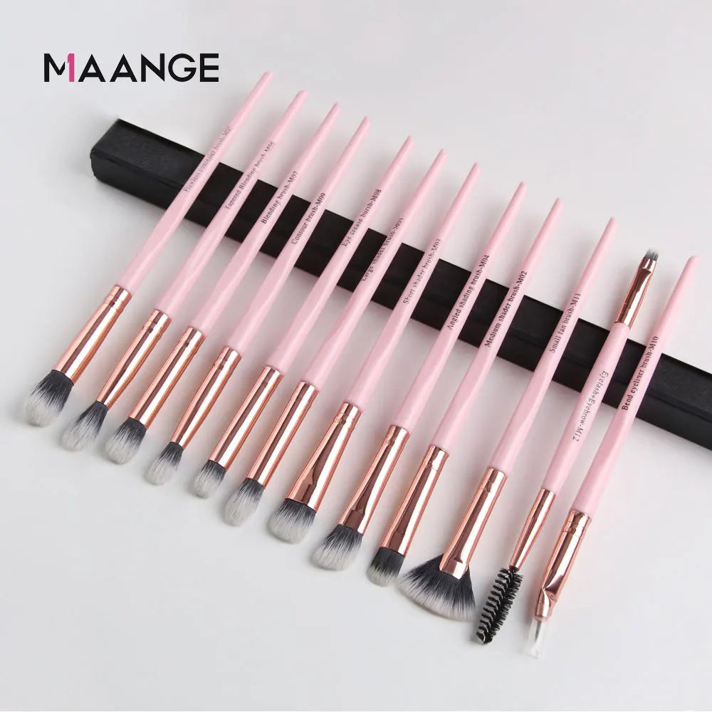 MAANGE Pro Pink Eye & Face Makeup Brush Set – 1 to 14PCS Cosmetic Tools for a Flawless Finish