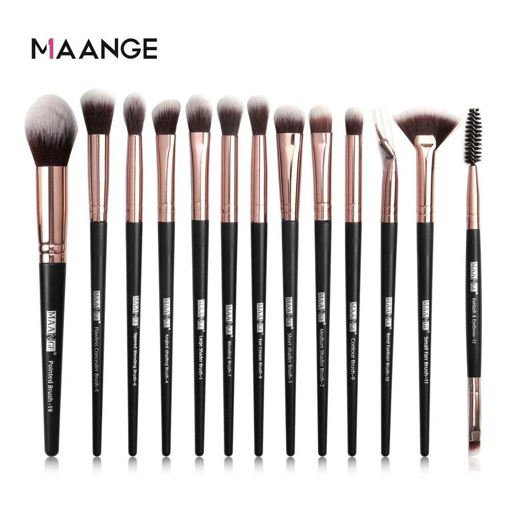 MAANGE Pro Pink Eye & Face Makeup Brush Set – 1 to 14PCS Cosmetic Tools for a Flawless Finish