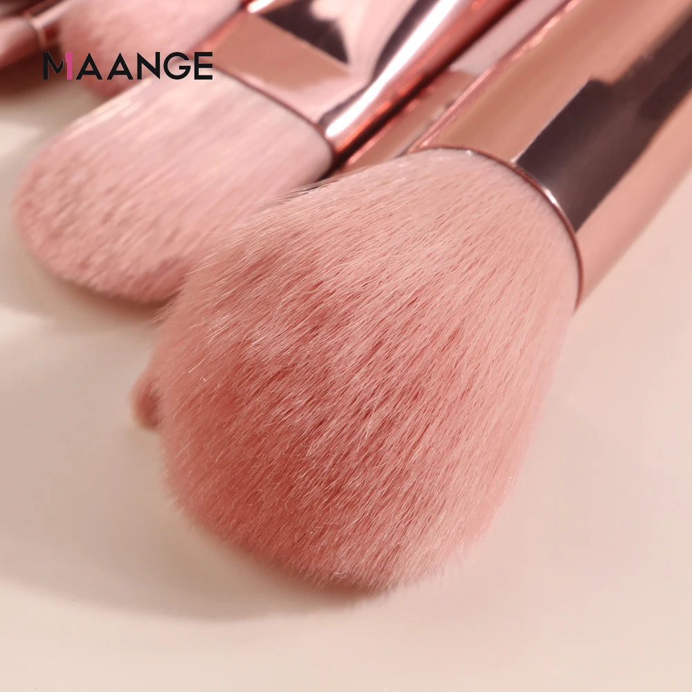 MAANGE Pro Pink Eye & Face Makeup Brush Set – 1 to 14PCS Cosmetic Tools for a Flawless Finish