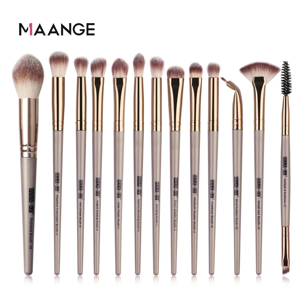 MAANGE Pro Pink Eye & Face Makeup Brush Set – 1 to 14PCS Cosmetic Tools for a Flawless Finish