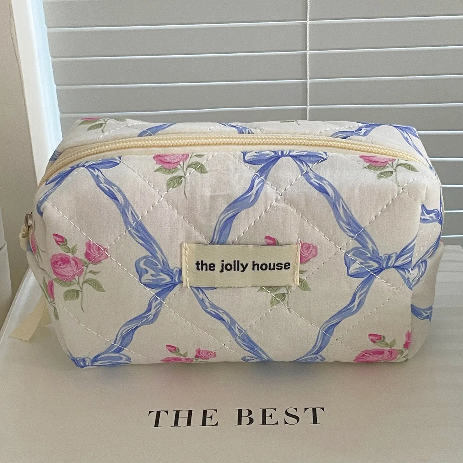 BloomBow Quilted Cosmetic Bag