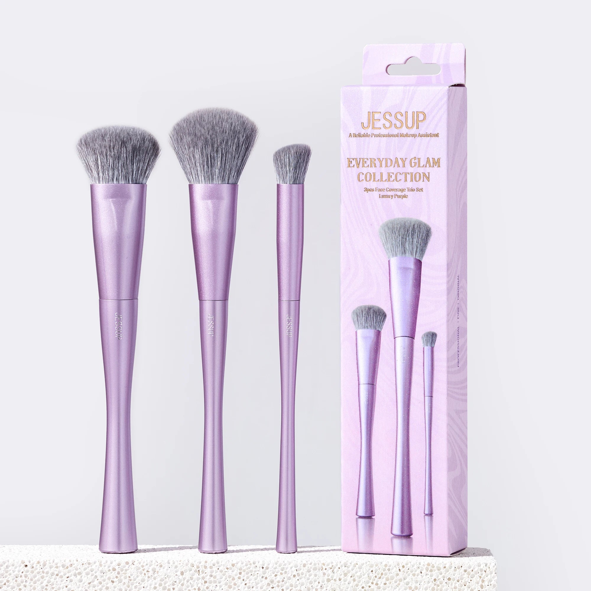 Jessup T512 Makeup Brush Set – 3 to 14pcs Vegan Brushes for Face & Eyes