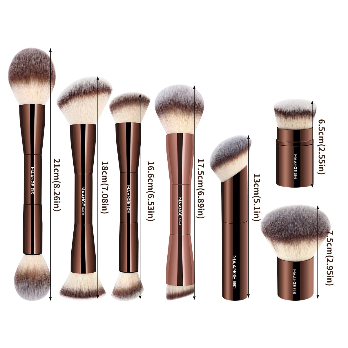MAANGE FlawlessTouch Dual-Head Foundation & Blush Brush