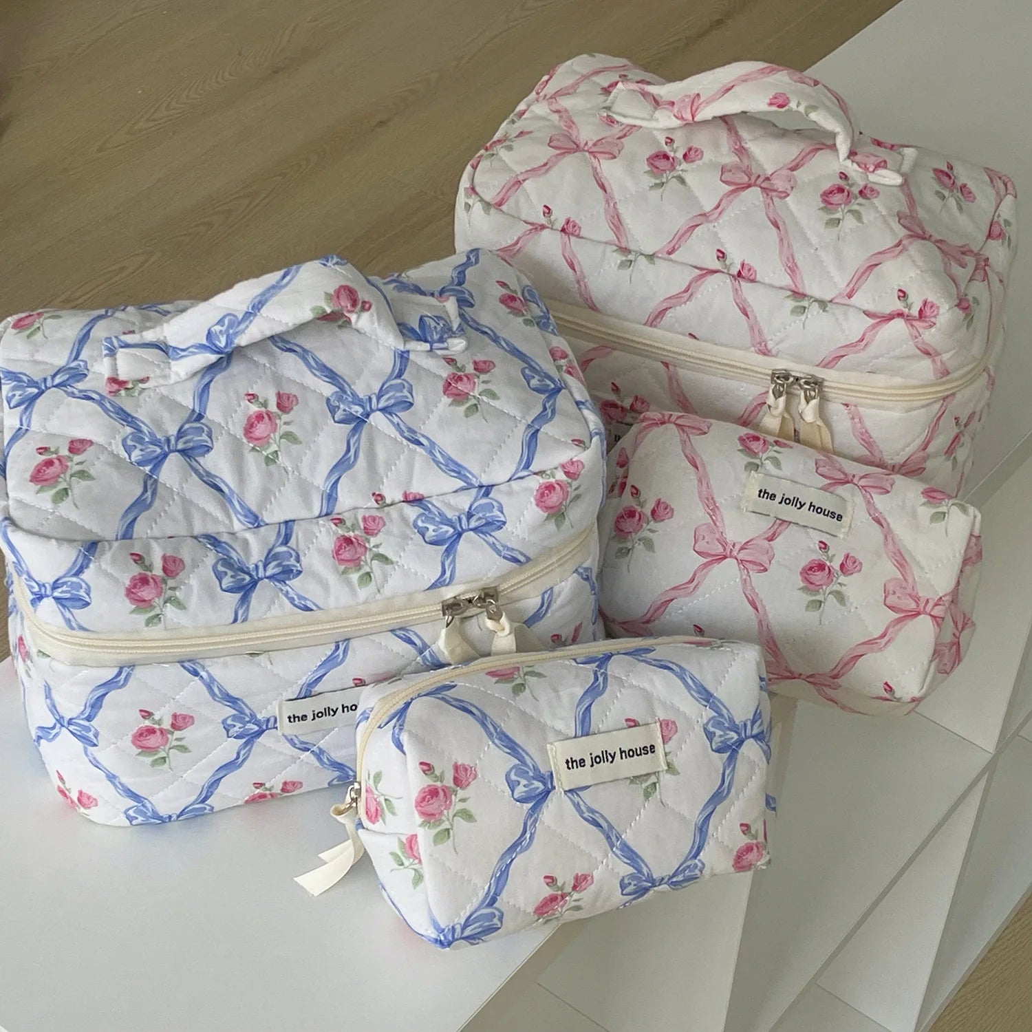 BloomBow Quilted Cosmetic Bag