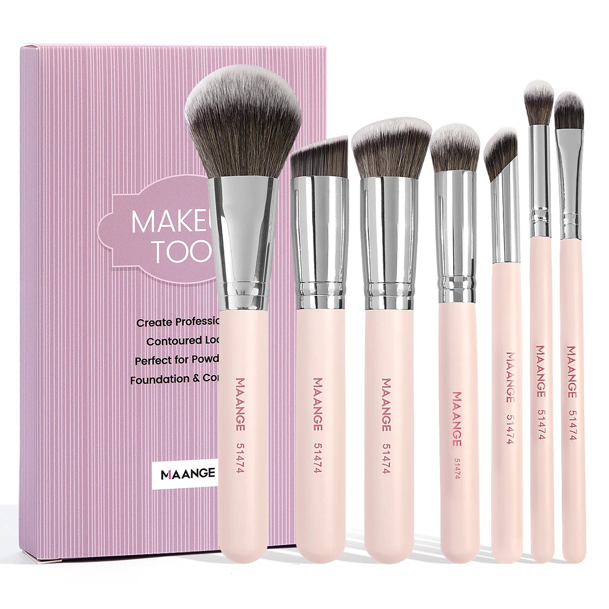 MAANGE 7-Piece Everyday Essentials Makeup Brush Set