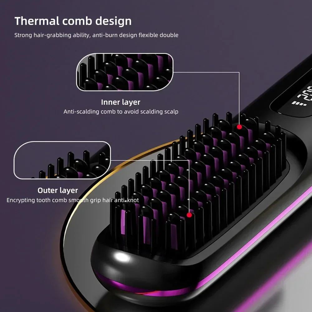 IonGlow Ceramic Heat Comb – USB Rechargeable