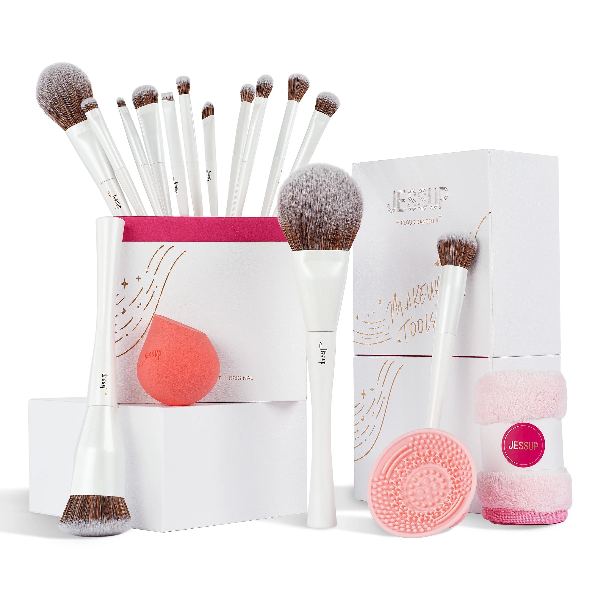Jessup Glam Kit – 4 to 14pcs Brush Set with Extras