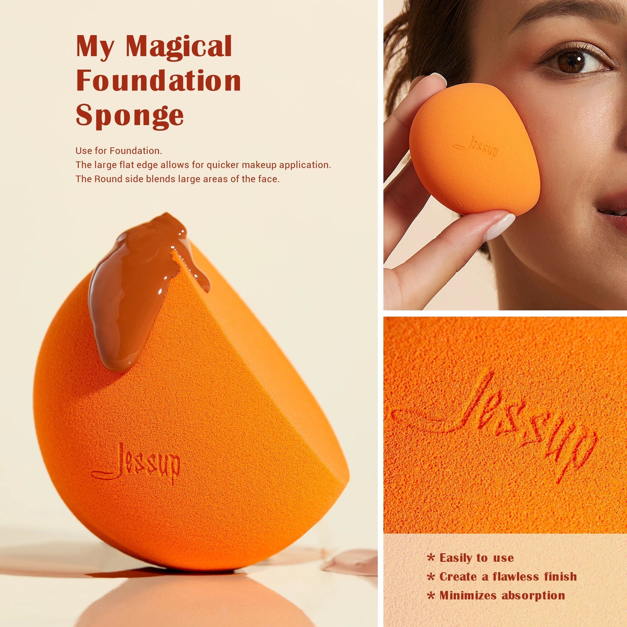 Jessup Pro Blend Sponge Set (SP013) – 3-in-1 Miracle Makeup Sponges