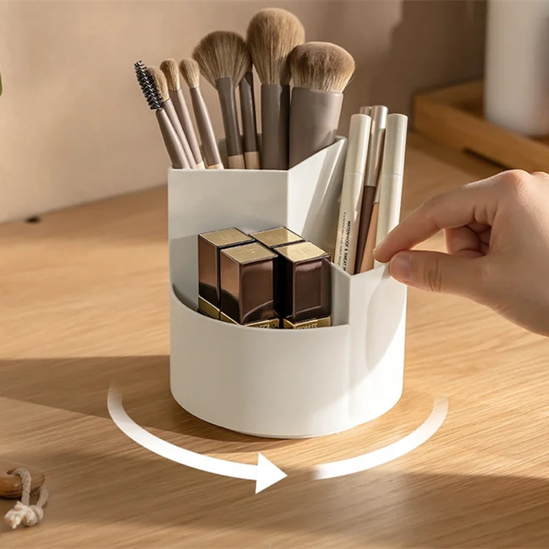 360° Rotating Makeup Organizer with 3 Compartments