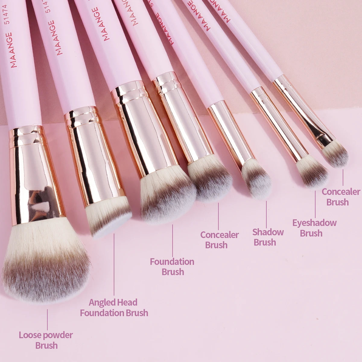 MAANGE 7-Piece Everyday Essentials Makeup Brush Set