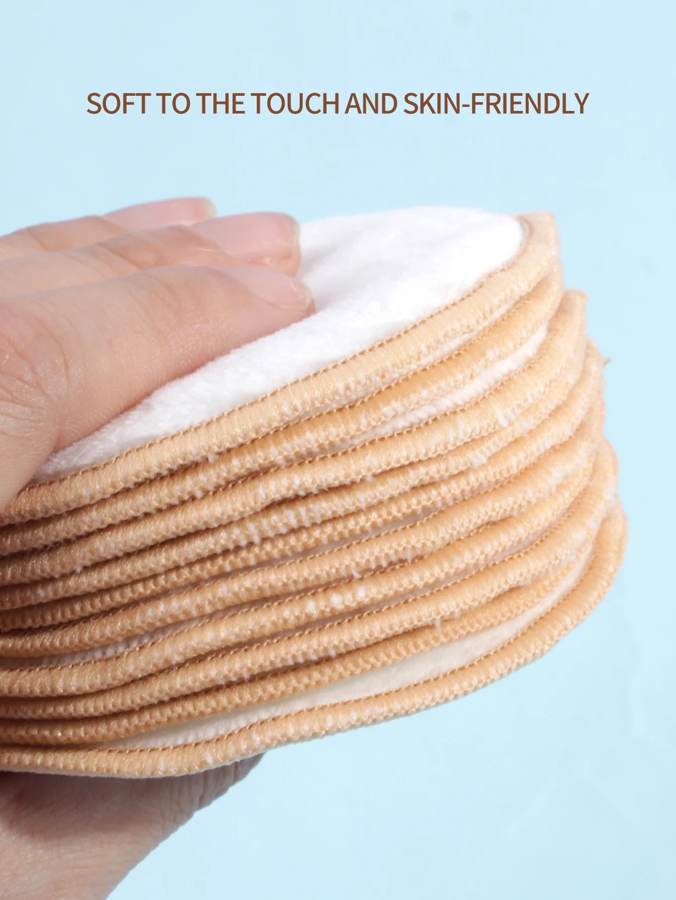 MAANGE 10Pcs Makeup Remover Pads Reusable Cotton Pads Washable Rounds Bamboo Make Up Pads Cleaning Cloth Facial Makeup Tools