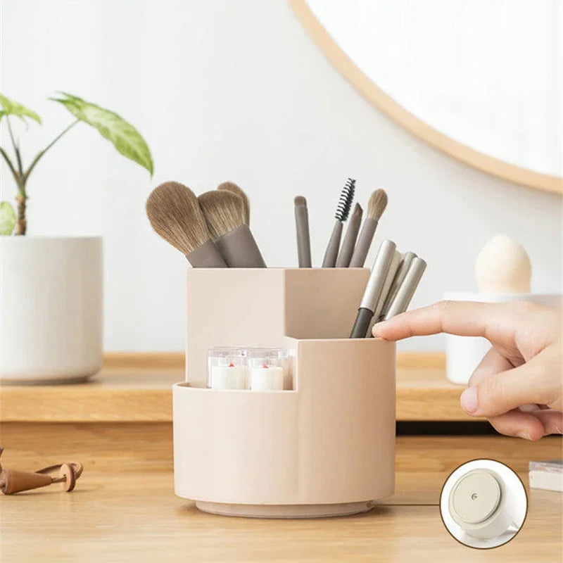 360° Rotating Makeup Organizer with 3 Compartments