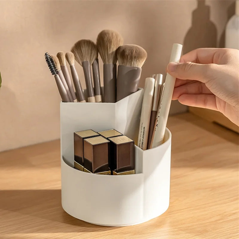 360° Rotating Makeup Organizer with 3 Compartments