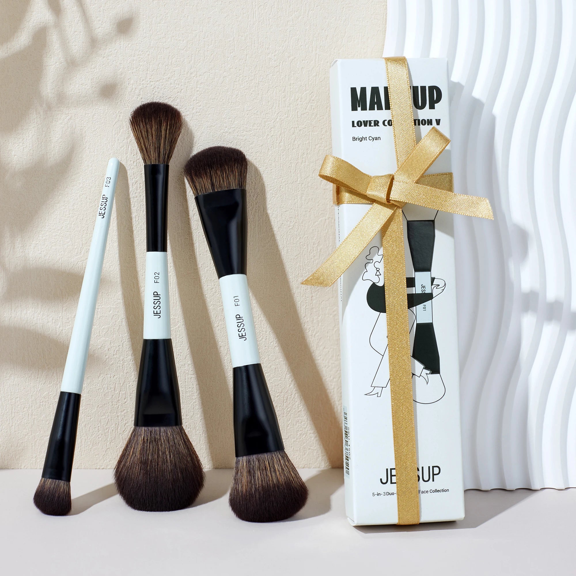 Jessup DuoGlow 3-Piece Makeup Brush Set