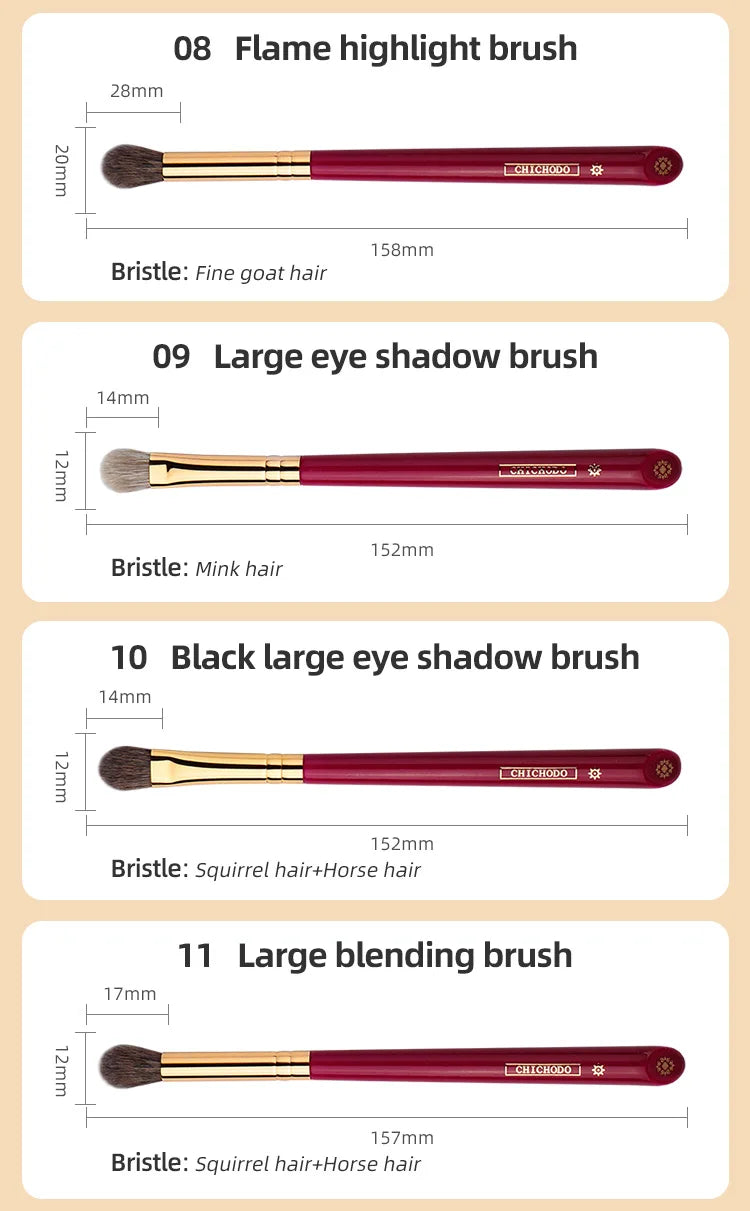 CHICHODO Luxury Professional Animal Hair Makeup Brush