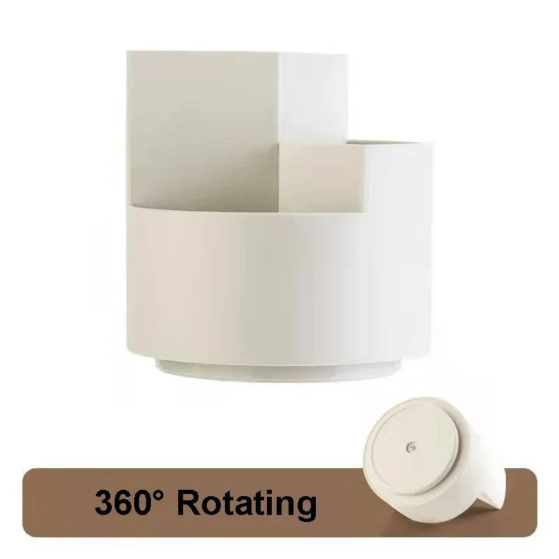 360° Rotating Makeup Organizer with 3 Compartments
