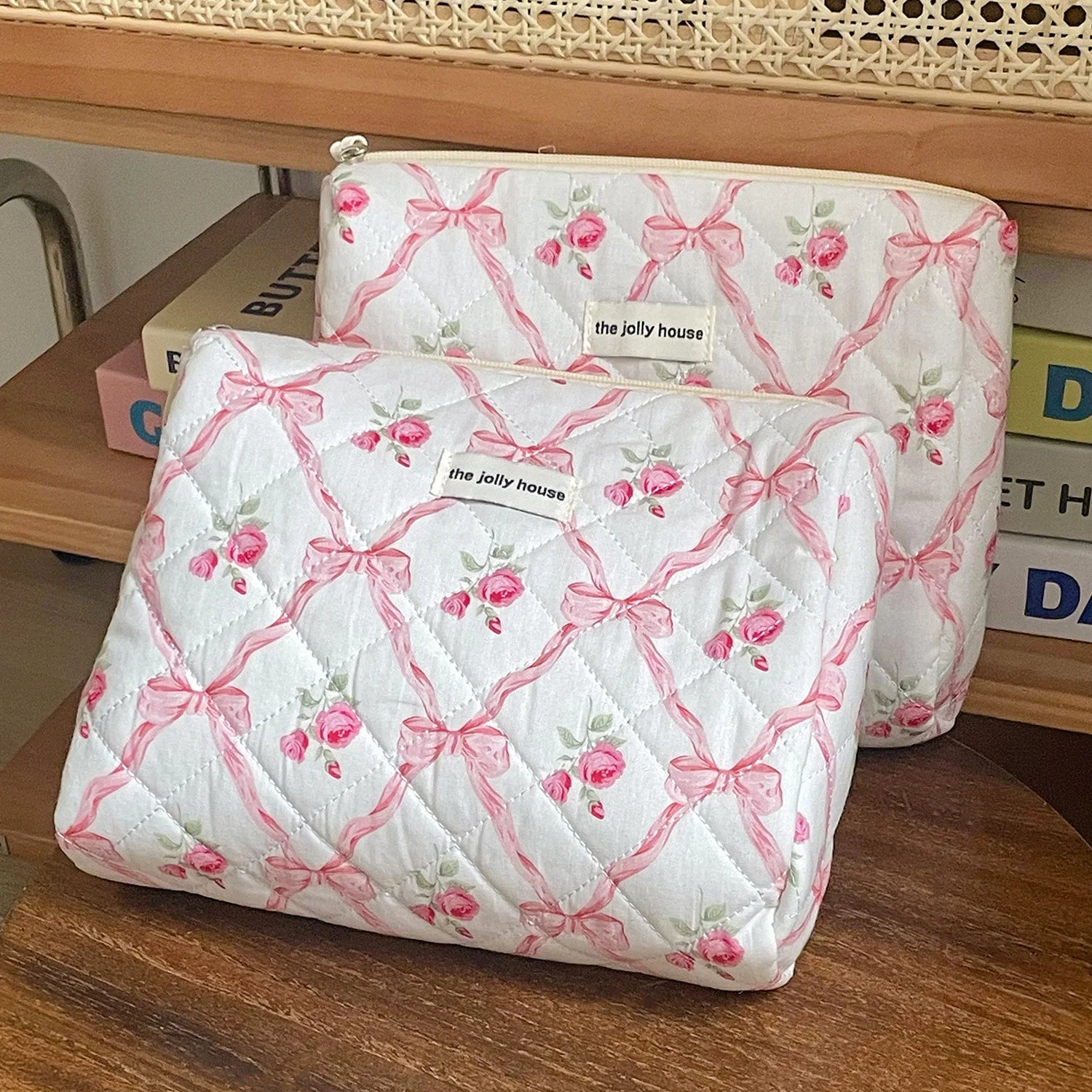 BloomBow Quilted Cosmetic Bag