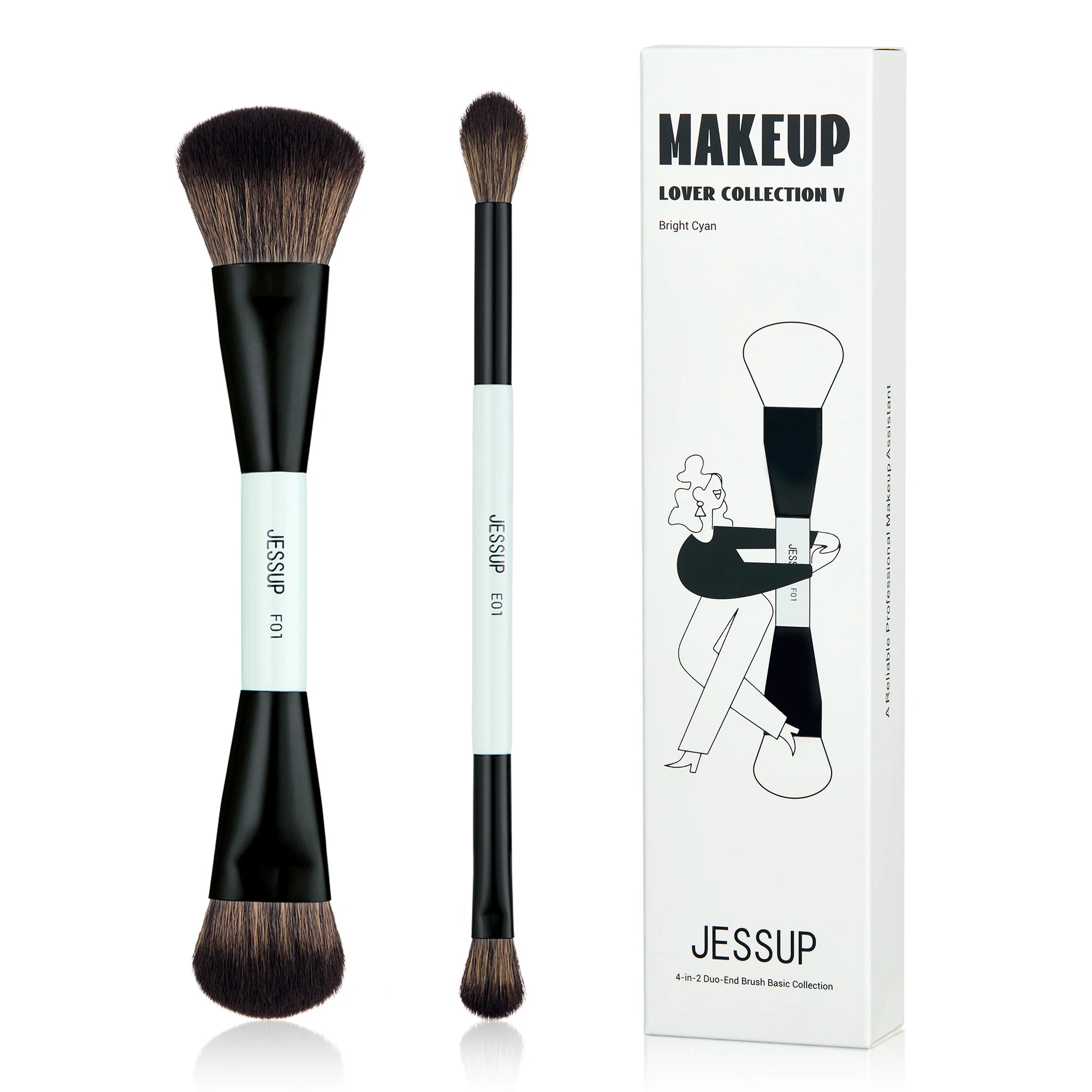 Jessup DuoGlow 3-Piece Makeup Brush Set