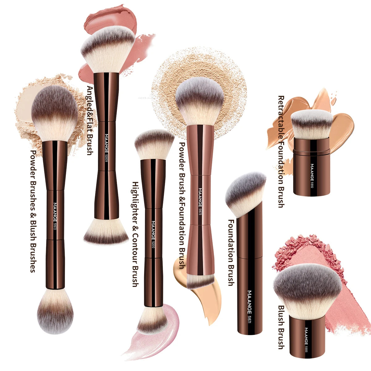 MAANGE FlawlessTouch Dual-Head Foundation & Blush Brush