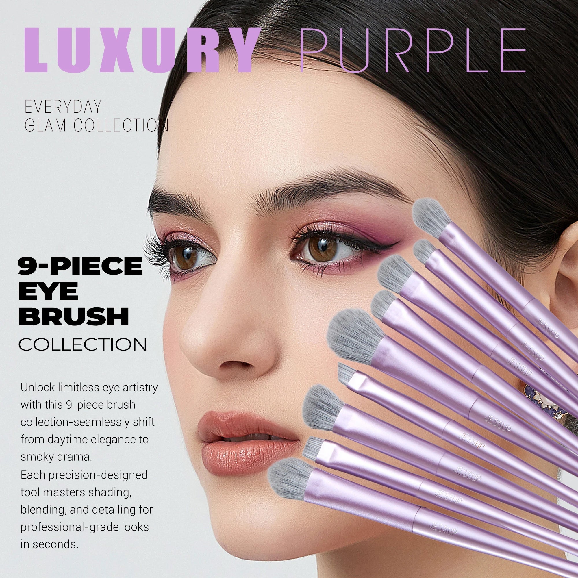 Jessup T512 Makeup Brush Set – 3 to 14pcs Vegan Brushes for Face & Eyes