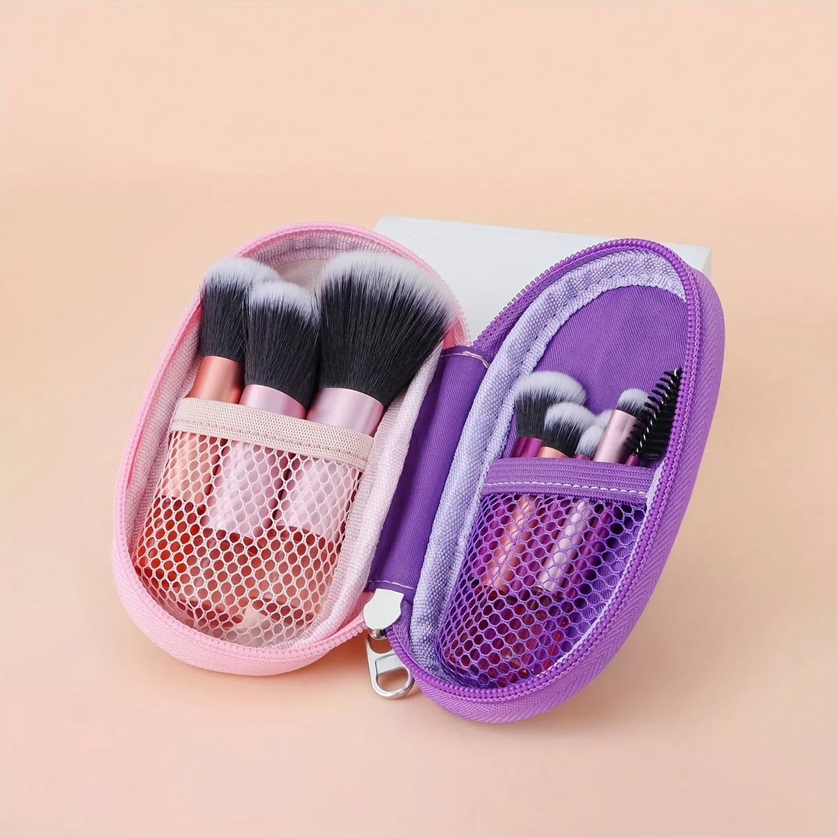10-Piece Wool Fiber Makeup Brush Set with Resin Handles
