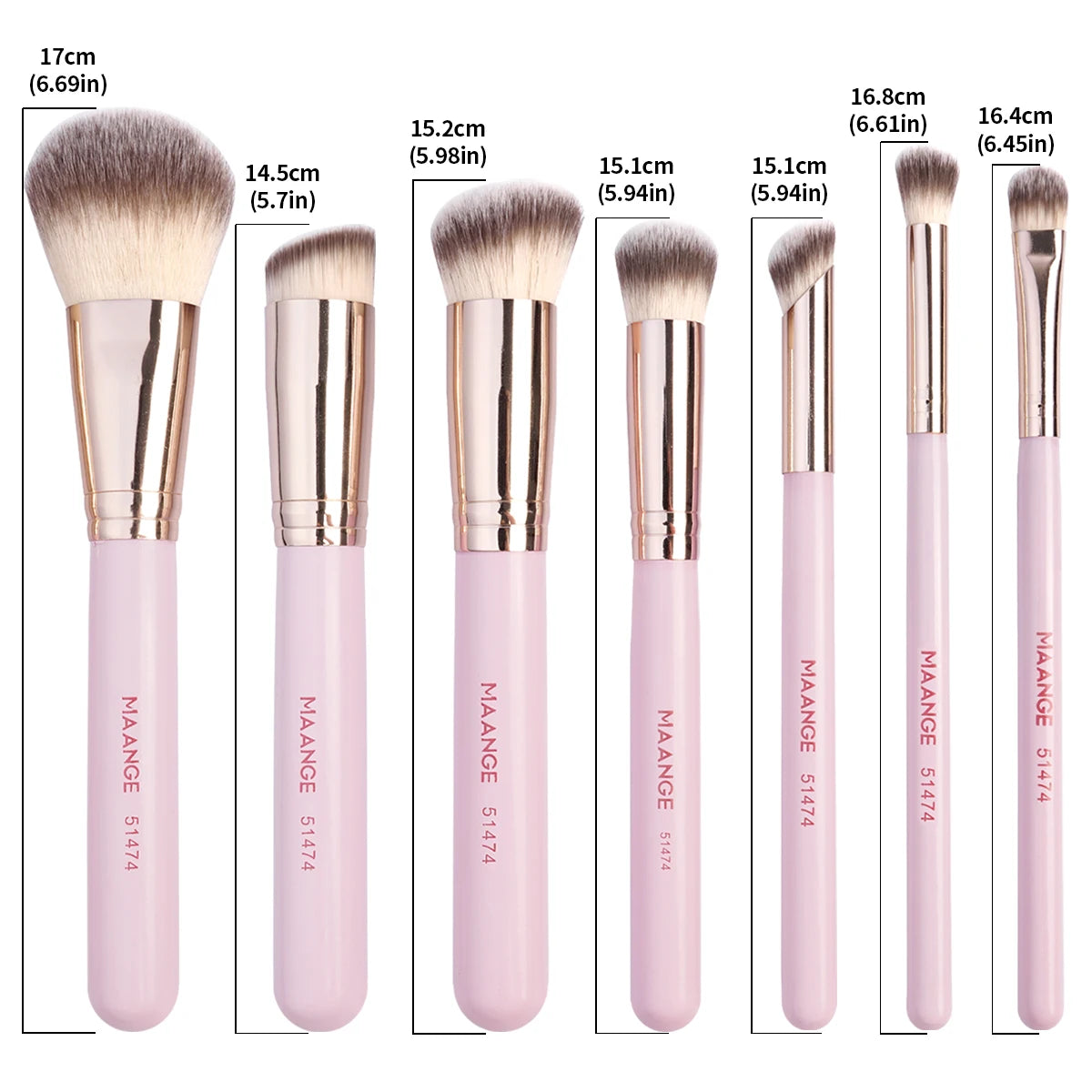 MAANGE 7-Piece Everyday Essentials Makeup Brush Set