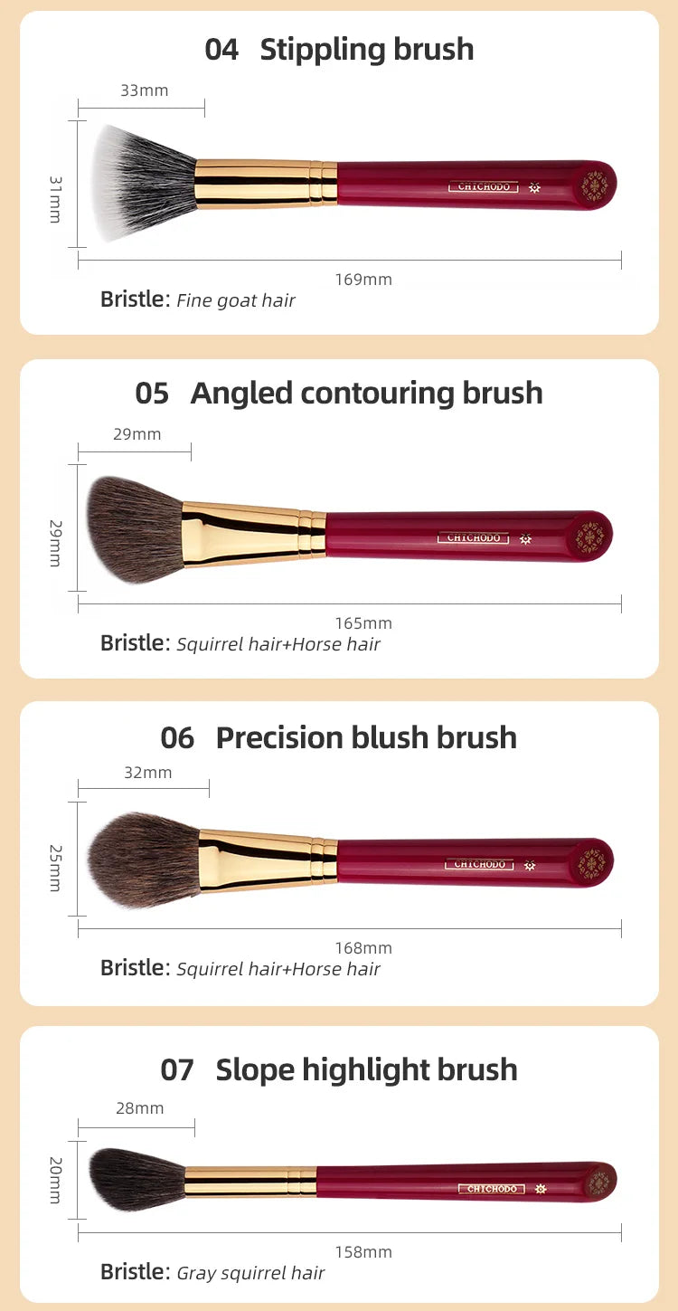 CHICHODO Luxury Professional Animal Hair Makeup Brush