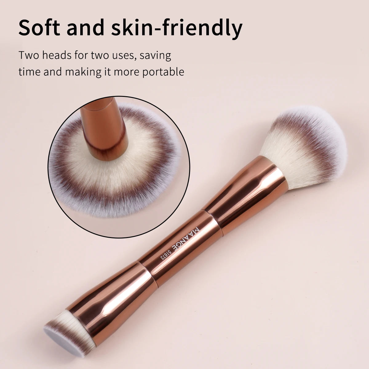 MAANGE FlawlessTouch Dual-Head Foundation & Blush Brush