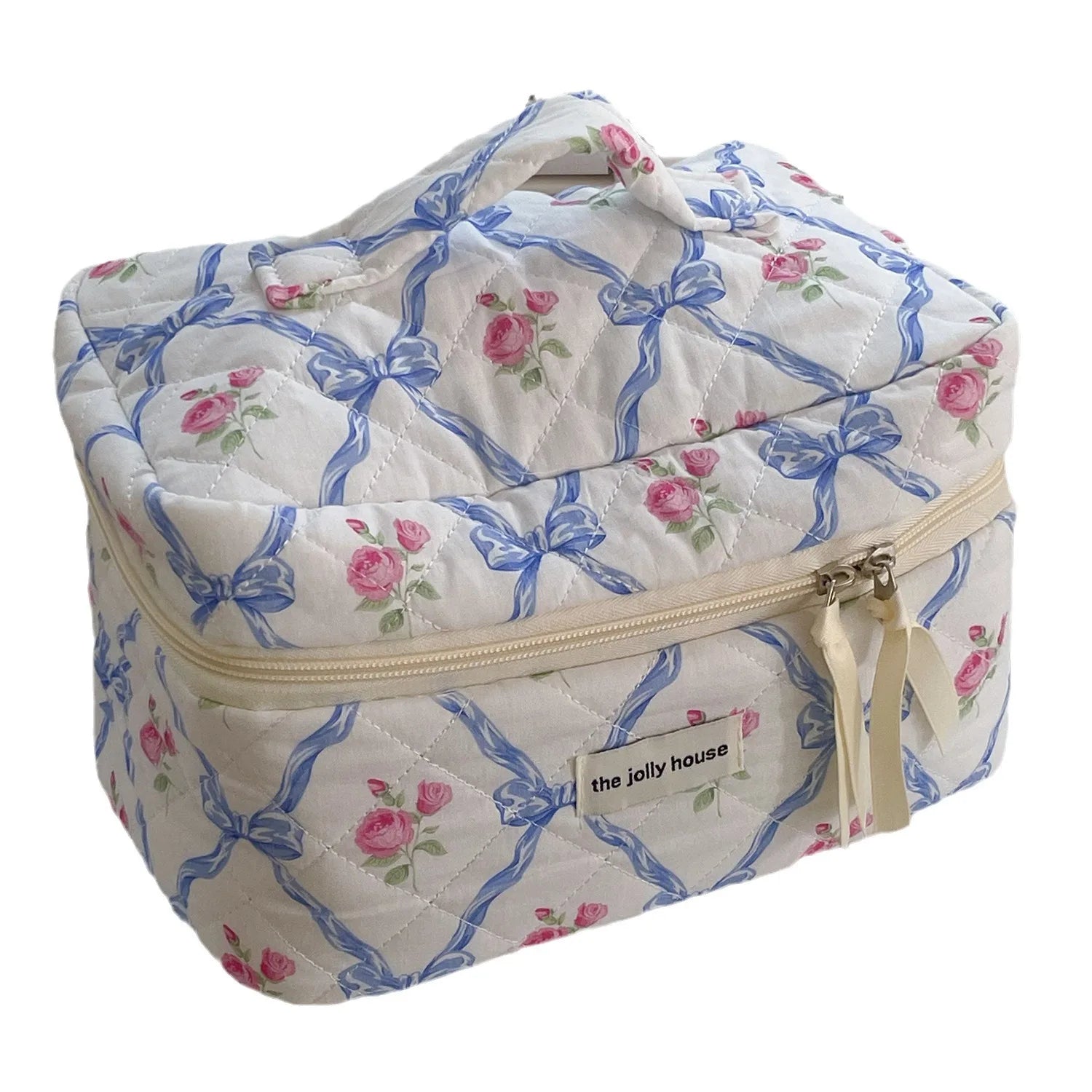 BloomBow Quilted Cosmetic Bag