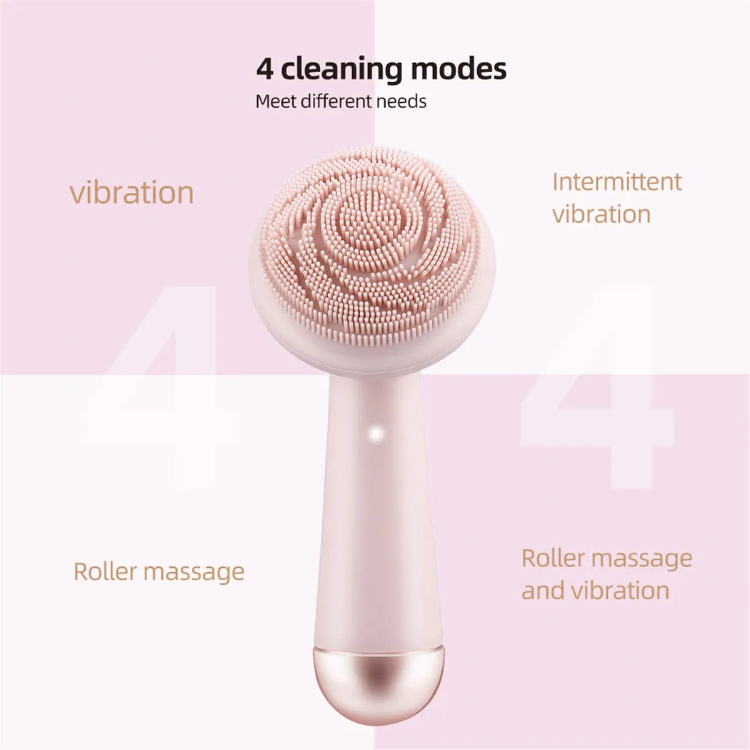 Electric Silicone Facial Cleansing Brush – Rechargeable & Waterproof